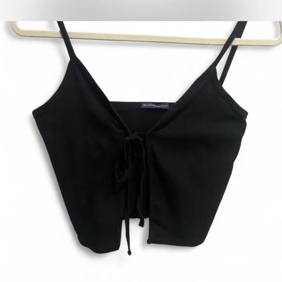 Brandy Melville Black Tie-Front Camisole - Picture 1 of 5
